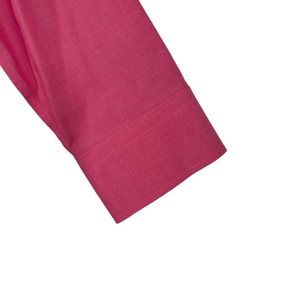 Foxcroft Womens Button Front Top Size 8 Fitted Red Pink Non Iron 3/4 Sleeve - Picture 5 of 13